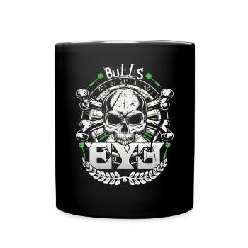 Retro Dart Motifs & Vintage Dartboard 180 Dart - Full Colour Mug - black - Front
