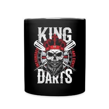 Retro Dart Motifs & Vintage Dartboard 180 Dart - Full Colour Mug - black - Front