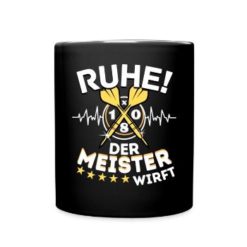 Retro Dartmotive & vintage Dartscheibe 180 Dart - Tasse einfarbig - Schwarz - Vorne