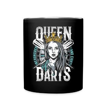 Retro Dart Motifs & Vintage Dartboard 180 Dart - Full Colour Mug - black - Front