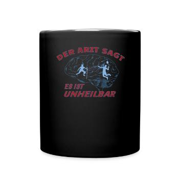 Badminton Geschenkidee Sport Design - Tasse einfarbig - Schwarz - Vorne