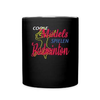 Badminton Geschenkidee Sport Design - Tasse einfarbig - Schwarz - Vorne