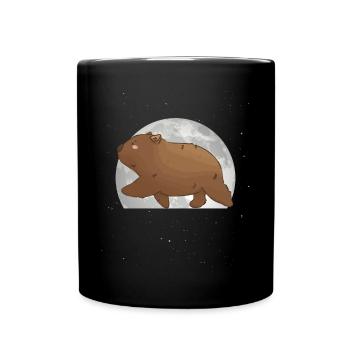 Wombat Mond - Tasse einfarbig - Schwarz - Vorne