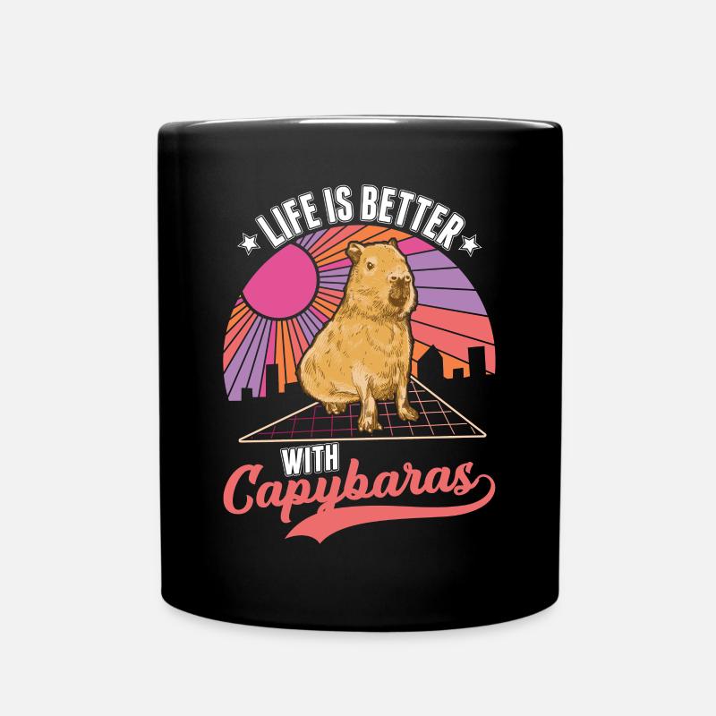 La vie est meilleure avec un capybara - Mug uni - noir