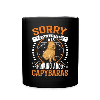 Capybara Gift Capibara - Full Colour Mug - black - Front
