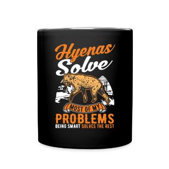 Hyäne Geschenk Erdwolf Hyena - Tasse einfarbig - Schwarz - Vorne