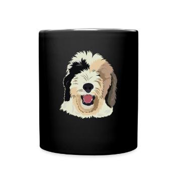 Sheepadoodle Dog Gift - Full Colour Mug - black - Front