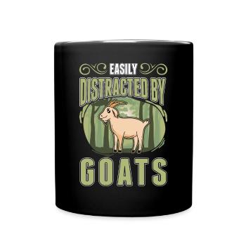 Facilement distrait par les chèvres Ziegenwirt Goat - Mug uni - noir - Devant