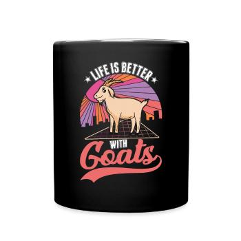 Life is better with goats goat host - Full Colour Mug - black - Front
