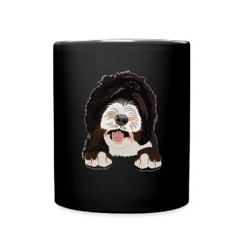 Sheepadoodle Dog Gift - Full Colour Mug - black - Front