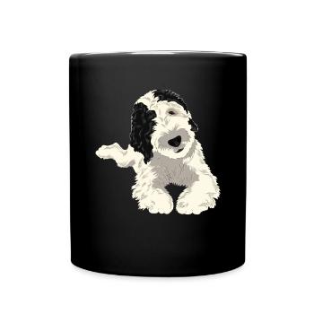 Sheepadoodle Dog Gift - Full Colour Mug - black - Front