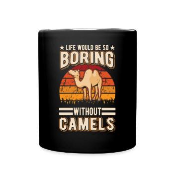 Kamel Geschenk Dromedar Camel Großkamel - Tasse einfarbig - Schwarz - Vorne
