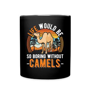 Kamel Geschenk Dromedar Camel Großkamel - Tasse einfarbig - Schwarz - Vorne