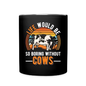 Cow Cattle breeder Farmer Cows - Full Colour Mug - black - Front