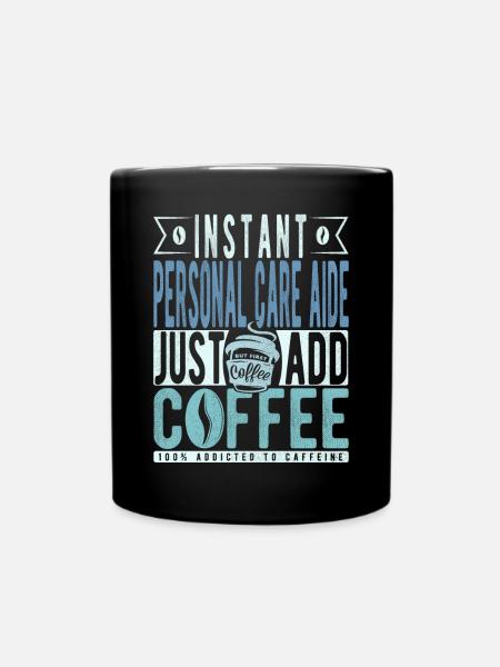 Hilfsbereitschaft Kaffee Spruch - Ensfarvet krus - sort