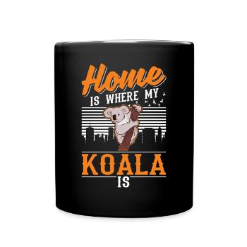 Zuhause ist wo mein Koala ist - Tasse einfarbig - Schwarz - Vorne