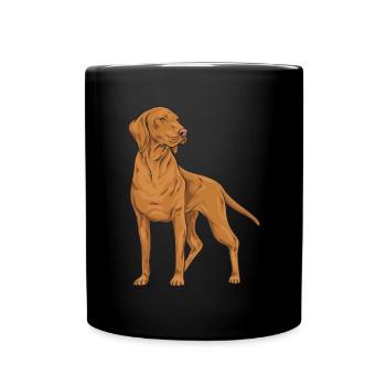 Short-haired Hungarian pointing dog Magyar Vizsla - Full Colour Mug - black - Front