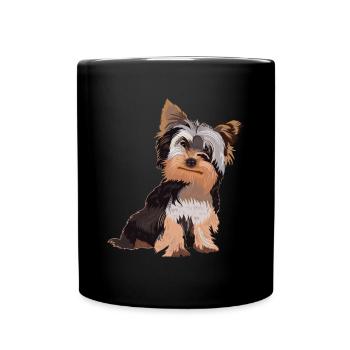 Yorkshire Terrier Yorkie Hund Geschenk - Tasse einfarbig - Schwarz - Vorne