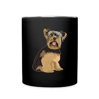 Yorkshire Terrier Yorkie Dog Gift - Full Colour Mug - black - Front