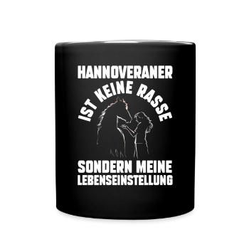 Pferd Reitsport Reiten Pferdesport Hannoveraner - Tasse einfarbig - Schwarz - Vorne
