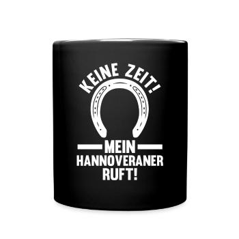 Pferd Reitsport Reiten Pferdesport Hannoveraner - Tasse einfarbig - Schwarz - Vorne