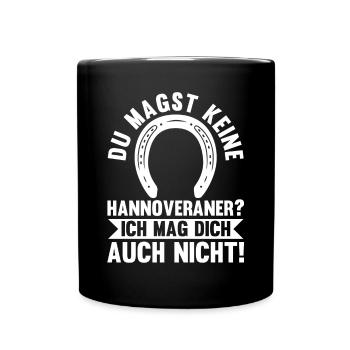 Pferd Reitsport Reiten Pferdesport Hannoveraner - Tasse einfarbig - Schwarz - Vorne
