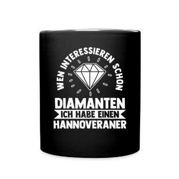 Pferd Reitsport Reiten Pferdesport Hannoveraner - Tasse einfarbig - Schwarz - Vorne