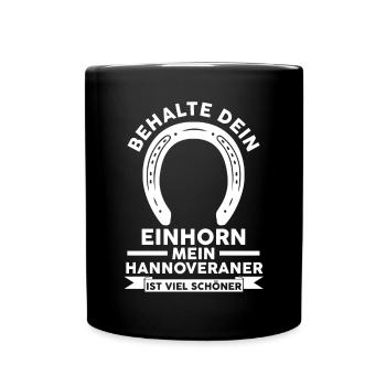 Pferd Reitsport Reiten Pferdesport Hannoveraner - Tasse einfarbig - Schwarz - Vorne