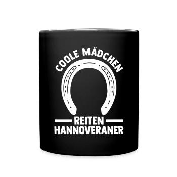 Pferd Reitsport Reiten Pferdesport Hannoveraner - Tasse einfarbig - Schwarz - Vorne