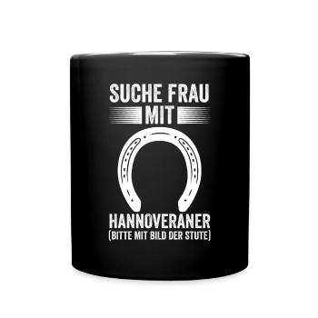 Pferd Reitsport Reiten Pferdesport Hannoveraner - Tasse einfarbig - Schwarz - Vorne