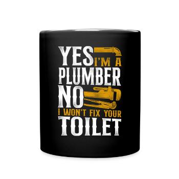 Plombier Plombier Vintage Oui je suis - Mug uni - noir - Devant