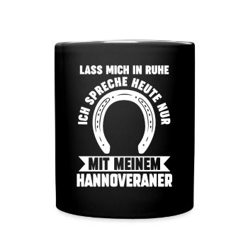 Pferd Reitsport Reiten Pferdesport Hannoveraner - Tasse einfarbig - Schwarz - Vorne