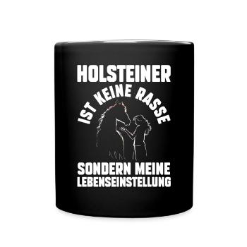 Pferd Reitsport Reiten Pferdesport Holsteiner - Tasse einfarbig - Schwarz - Vorne