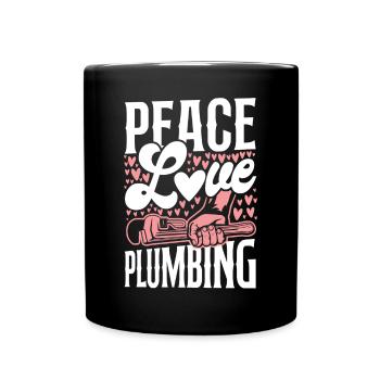 Plomberie plombier femme paix amour - Mug uni - noir - Devant