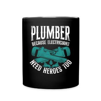 Plumbing Plumber Electrician - Full Colour Mug - black - Front