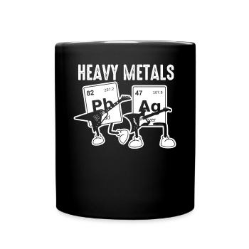 Schwere Metalle - Lustiger Chemie Spruch - Tasse einfarbig - Schwarz - Vorne