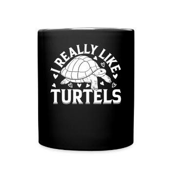 Sea Turtle Lover Cute Turtle - I Really Like Turtl - Full Colour Mug - black - Front
