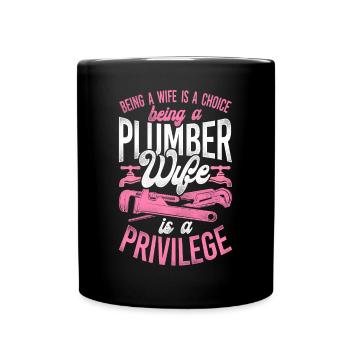 Plomberie Plombier Femme Mari - Mug uni - noir - Devant