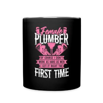 Plumbing Plumber Female Female - Full Colour Mug - black - Front