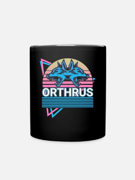 Orthrus mythical creatures Ancient Greek mythology R - Full Colour Mug - black