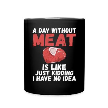 BBQ Grill Boeuf Viande Amoureux Cadeaux - Mug uni - noir - Devant