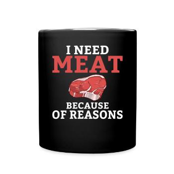 BBQ Grill Beef Meat Lovers Gifts - Full Colour Mug - black - Front