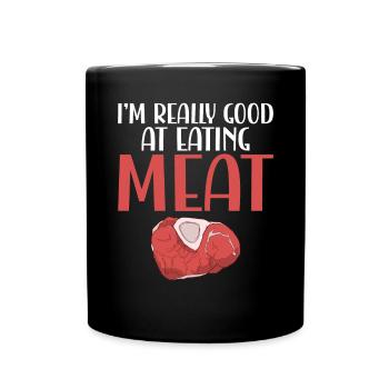BBQ Grill Boeuf Viande Amoureux Cadeaux - Mug uni - noir - Devant