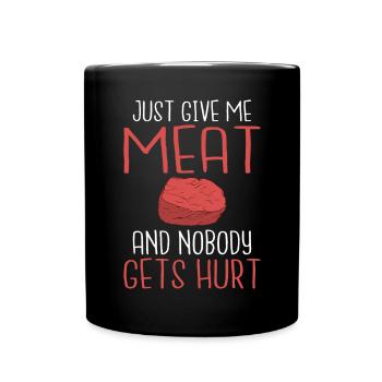 BBQ Grill Boeuf Viande Amoureux Cadeaux - Mug uni - noir - Devant