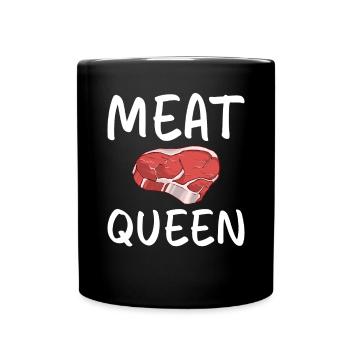 BBQ Grill Rindfleisch Liebhaber Geschenke - Tasse einfarbig - Schwarz - Vorne