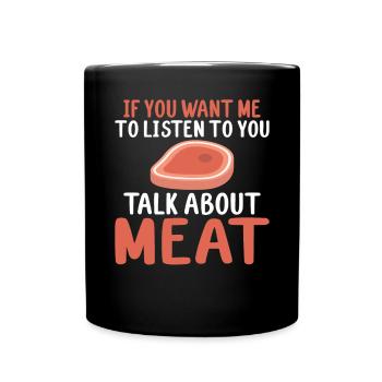 BBQ Grill Boeuf Viande Amoureux Cadeaux - Mug uni - noir - Devant