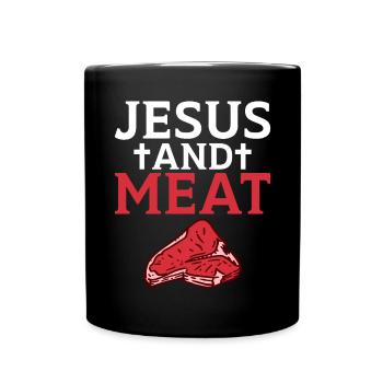 BBQ Grill Beef Meat Lovers Gifts - Full Colour Mug - black - Front