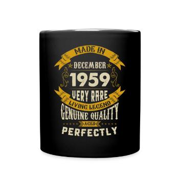 December 1959 Vintage vintage birthday - Full Colour Mug - black - Front