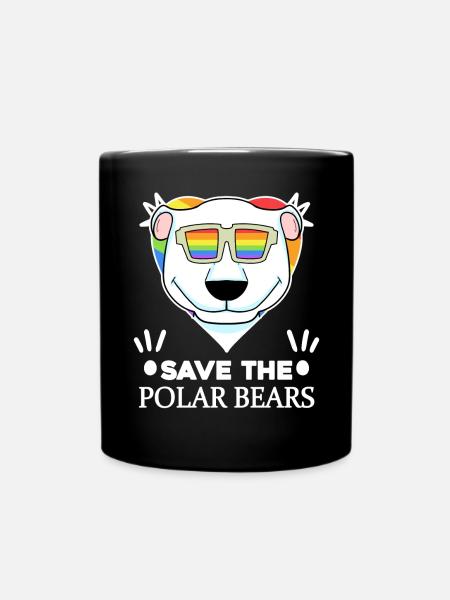 Eisbär Polarbär Bär Umwelt Klimaschutz Naturschutz - Tasse einfarbig - Schwarz