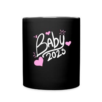 Baby 2023 - Birth Pregnant 2023 Pregnancy - Full Colour Mug - black - Front